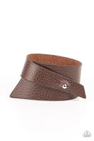 PIECE Offering - Brown Leather Bracelet Paparazzi Accessories
