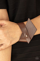 PIECE Offering - Brown Leather Bracelet Paparazzi Accessories
