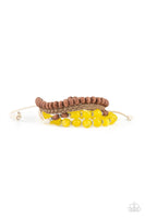 Down HOMESPUN - Yellow Bracelet Paparazzi Accessories