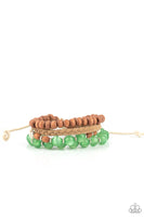 Down HOMESPUN - Green Bracelet Paparazzi Accessories