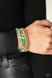 Down HOMESPUN - Green Bracelet Paparazzi Accessories