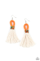 The Dustup - Orange Seed Bead Earrings Paparazzi Accessories