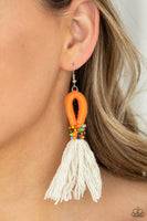 The Dustup - Orange Seed Bead Earrings Paparazzi Accessories