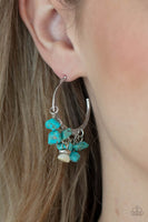 Gorgeously Grounding - Blue Pebbles Hoop Earrings Paparazzi Accessories