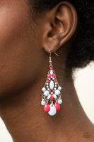 STAYCATION Home - Multi Blue Red Earrings Paparazzi Accessories