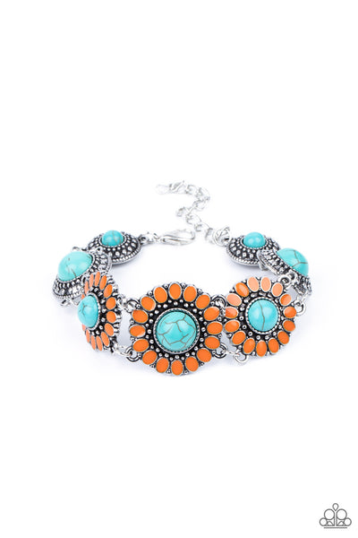 Bodaciously Badlands - Orange Turquoise Bracelet Paparazzi Accessories