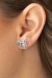 Flutter Fantasy - Silver Butterfly Earrings Paparazzi Accessories