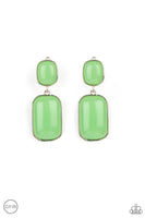 Meet Me At The Plaza - Green Clip-on Earrings Paparazzi Accessories