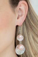 Pearl Dive - Pink Pearl Earrings Paparrazi Accessories
