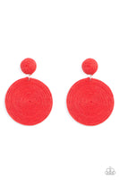 Circulate The Room - Red Disc Earrings Paparazzi Accessories