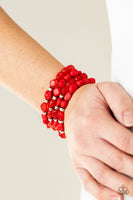 Nice GLOWING! Red Silver Bracelets Paparazzi Accessories