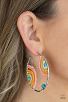Rainbow Horizons - Multi hoop earrings Paparrazi Accessories seed bead