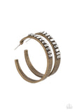 More To Love - Brass Bling Hoop Earrings Paparazzi Accessories