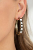 More To Love - Brass Bling Hoop Earrings Paparazzi Accessories