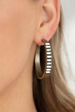 More To Love - Brass Bling Hoop Earrings Paparazzi Accessories