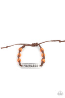 Conversation Piece - Orange Fearless Bracelet Paparazzi Accessories
