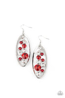 Rock Candy Bubbly - Red Earrings Paparrazi Accessories