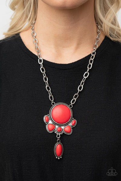 Geographically Gorgeous - Red Necklace Paparrazi Accessories