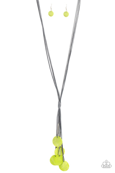 Tidal Tassels Green Gray Necklace Paparazzi Accessories