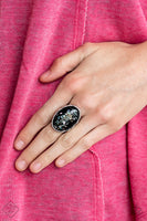 Glittery With Envy - Black Ring Paparazzi Accessories