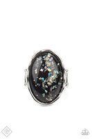 Glittery With Envy - Black Ring Paparazzi Accessories