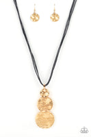 Circulating Shimmer - Black Cord Necklace Paparazzi Accessories