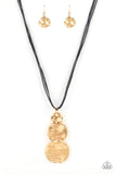 Circulating Shimmer - Black Cord Necklace Paparazzi Accessories