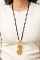 Circulating Shimmer - Black Cord Necklace Paparazzi Accessories