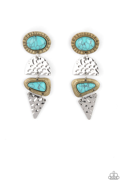 Earthy Extravagance Multi Blue Earring Paparazzi Accessories