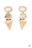 Earthy Extravagance - Gold Stone Earrings Paparazzi Accessories
