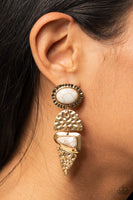 Earthy Extravagance - Gold Stone Earrings Paparazzi Accessories