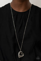 A Mothers Heart - White Paparrazi Accessories bling necklace mom