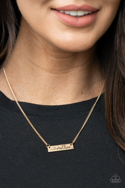 Joy Of Motherhood - Gold Necklace Paparrazi Accessories
