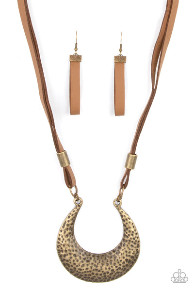 Majorly Moonstruck - Brass Necklace Paparazzi Accessories
