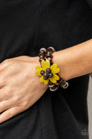 Tropical Flavor Yellow Brown Wood Bracelet Paparazzi Accessories
