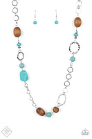 Prairie Reserve - Blue Wood Necklace Paparazzi Accessories