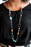 Prairie Reserve - Blue Wood Necklace Paparazzi Accessories
