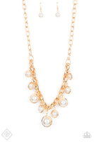 Revolving Refinement - Gold FF Pearl Necklace Paparazzi Accessories