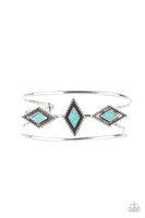 Desert Diamondback - Blue Cuff Bracelet Paparazzi Accessories