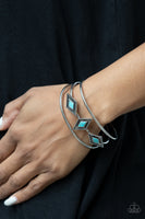 Desert Diamondback - Blue Cuff Bracelet Paparazzi Accessories