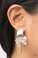 Harmonically Holographic - White Earrings Paparazzi Accessories