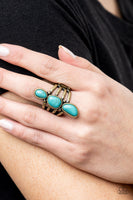 Extra Eco - Brass Turquoise Ring Paparazzi Accessories