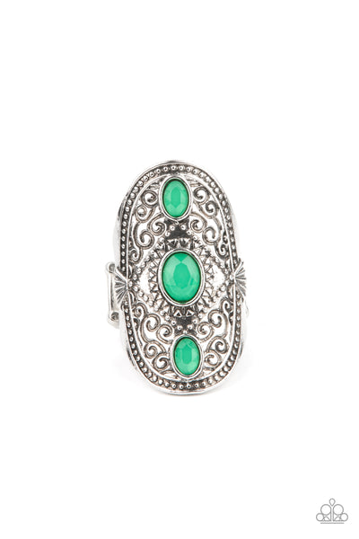 Promenade Paradise - Green Ring Paparazzi Accessories