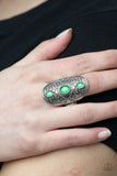 Promenade Paradise - Green Ring Paparazzi Accessories