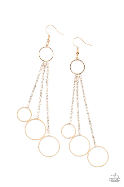 Demurely Dazzling Gold Bling Earrings Paparazzi Accessories