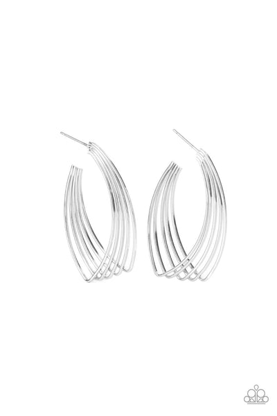 Industrial Illusion Silver Wire Twist Hoop Earrings Paparazzi Accessories