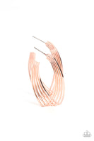 Industrial Illusion Rose Gold Hoop Earrings Paparazzi’Accessories