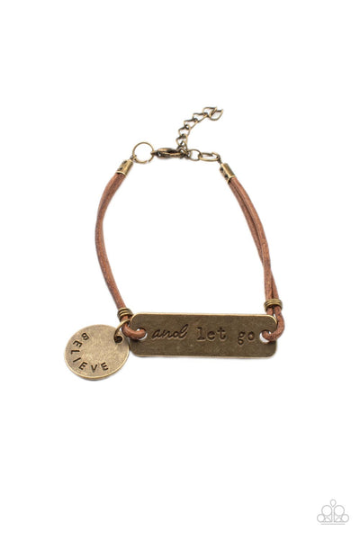 Believe and Let Go - Brass Bracelet Paparazzi Accessories