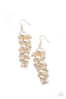 The Party Has Arrived Gold Pearl Earrings Paparazzi Accessories