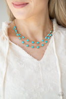 Sahara Safari Blue Gold Necklace Paparazzi Accessories